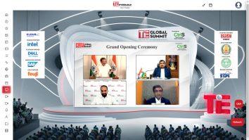 Vice President Venkaiah Naidu, Nithin Gadakari, Sridhar Reddy, Mahavir Sharma seen at virtual inauguration of TiE Global Summit 2020-2